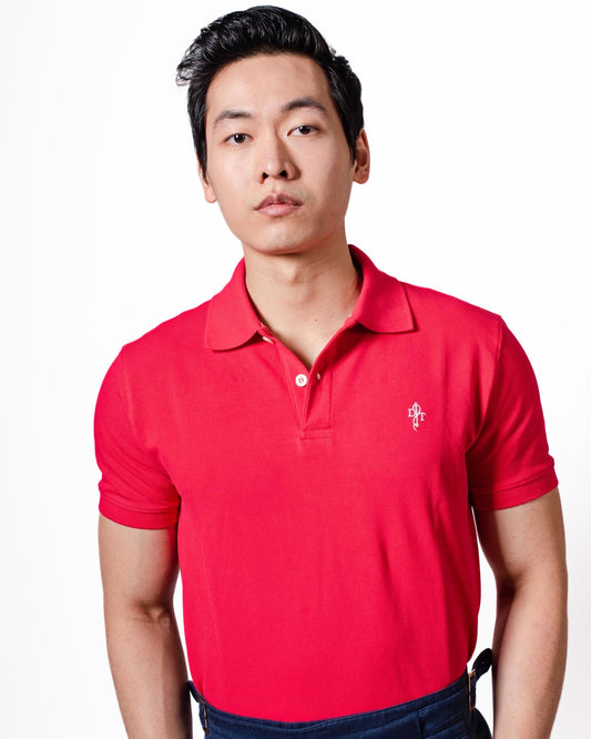MONTAUK CLASSIC POLO - CORAL RED